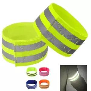 2PCS 손목 발목 다리에 대 한 반사 팔 밴드를 LED 반사판 밤 사이클링 안전 라이트 테이프 팔찌 스트랩