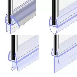 목욕 샤워 스크린 도어 씰 스트립 워터 배플 4 2mm 갭 창 Weatherstrip 유리 하드웨어