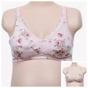 피엔알 여성 플라워패턴 노와이어 수유브라 B컵 80B 핑크 수유브라95B
