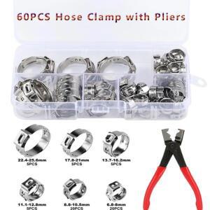 60피스 OR 플라이어 스프링 밴드  진공 호스 파이프 클램프 저압 공기 클립 6mm/9mm/10mm/12mm/14mm/15mm