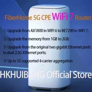 파이버홈 5G CPE 프로 LG685F WiFi 7 라우터 BE7200 듀얼 25G 이더넷 포트 NFC 4G LTE Cat9 무선 심 모뎀