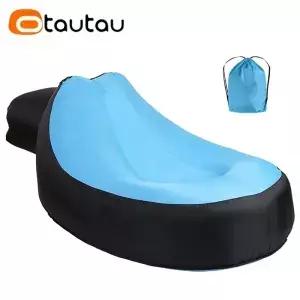 OTAUTAU 휴대용 팽창식 라운저 야외 캠핑 소파 편안한 푸프 빈백 정원 해변 수영장 의자 라운지 안락 SF2