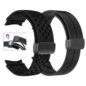 삼성 시계 4 5 프로 6 7 7LTE 44mm Watch4/6 클래식 실리콘 밴드 간격 없음 팔찌 Coras에 대한 마그네틱
