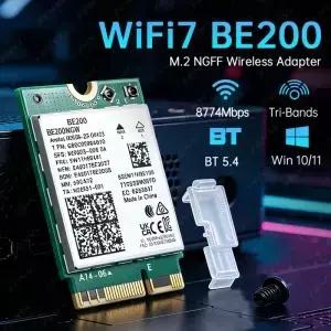 WiFi 7 BE200 카드 BT54 BE200NGW 8774Mbps 트라이 밴드 24G/5G/6GHz M2 NGFF 무선 네트워크 노트북용 Win0