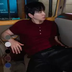 스토커즈X드로우핏 슬럽 코튼 헨리넥 티셔츠 5color