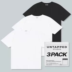 3PACK퓨어코튼 24수 롱기장 레이어드 무지 반팔 티셔츠