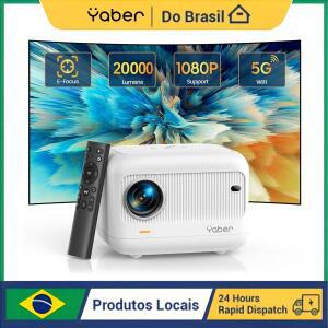YABERL1  프로젝터 WiFi 블루투스 20000 루멘 720P  야외 시네마 안드로이드 용   지원