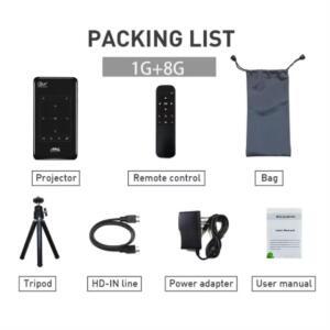 P09-II 휴대용 DLP  포켓 프로젝터 안드로이드 9.0 2GB 램 롬 WIFI5 BT4.2 4K HD 시네마 LED
