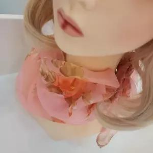 [룽스_66]미니 쁘띠 목수건 데일리 핑크 쉬폰 스카프