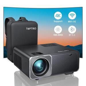 TOPTRO TR22 프로젝터 4K 지원 네이티브  ANSI 5G WiFi 블루투스 4D/4P 키스톤 보정  시네마