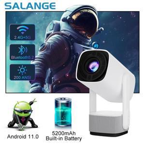 살랑에 4K 프로젝터 BT5.2 WIFI6 스마트 안드로이드 11 내장 5200mAh 배터리 10W 스피커 RGB LED 조명 야외