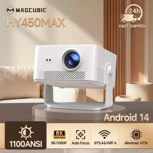 Magcubic HY450MAX 1100 안시루멘 LED 프로젝터 네이티브 Wifi6 빔 8K 안드로이드 14 휴대용 영화 자동 초