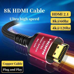 CYANMI 2팩 8K HDMI 2.1 케이블 48Gbps 고속 편조 코드-4K@120Hz Roku TV/PS5/PS4/RTX 3080 호환 가능