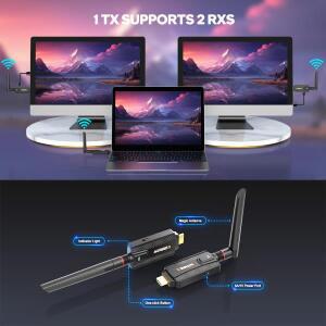 200M 무선  송수기 HDMI 연장 디스플레이 어댑터 케이블 화면 공유 카메라 TV 박스 PC 노트북