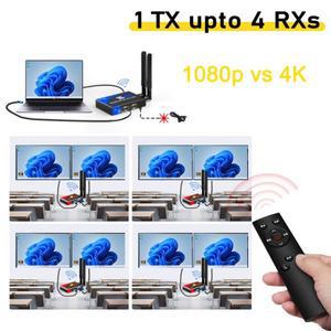 4K HDMI 무선  송수기 연장기 IR Rj45 VGA 포트 카메라 노트북 PC-TV 프로젝터 연결