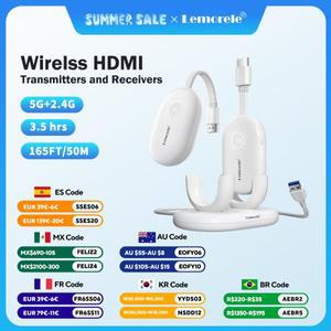 레모렐 충전식 무선 HDMI 송수기   트랜시버 50M 기  교육용