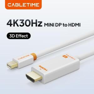 CABLETIME  DP-HDMI 케이블 DP 1.2 Thunderbolt 4K  Surface pro 6 TV용