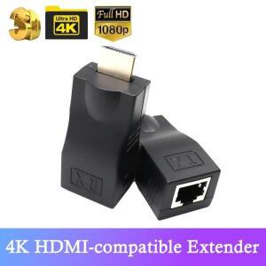 HDMI 호환 연장기 RJ45 4K 30M - Cat 5e/6 네트워크 LAN 이더넷 어댑터를 통한