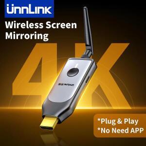 Unnlink 4K 무선 디스플레이 동글 휴대폰 화면 미러링용 HDMI 수기 TV로 캐스트