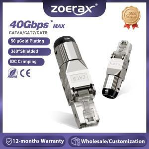 ZoeRax 차폐 모듈러 종단 플러그 22AWG-24AWG 용 LAN 케이블 RJ45 Cat8 커넥터 2000MHz 40G