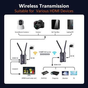 5G 무선 HDMI 송수기 350M 4K 저지연 연장기  라이브 스트리밍 카메라를 프로젝터에 연결