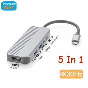 5-In-1 USB 허브 C 도킹 스테이션 타입 멀티포트 OTG 어댑터4K@30Hz HDMI 1.4 5Gbps 3.0 포함