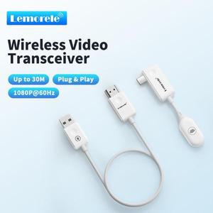 Lemorele 무선  C-HDMI 송기 기 키트 TV 카메라 프로젝터 전화 용 30M 오디오