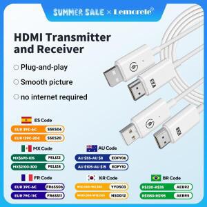 Lemorele  HDMI 무선 송수기 98FT/30M Type-C 연장 어댑터 동글 키트  시네마용