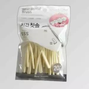 치간칫솔 플라그제거 L형 화이트 20p 치간이물 0.7mm