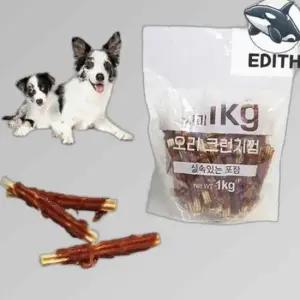 1kg 오리 크런치 강아지 간식 치석 건강한
