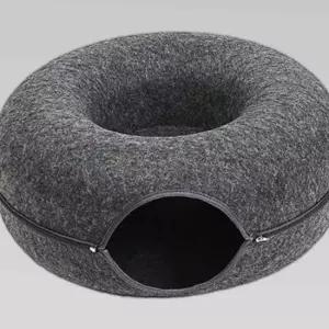 다크그레이 고양이 도넛 터널 60cm 집
