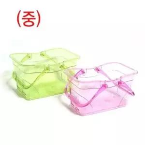 찜질방 에엘 투명물받이형목욕바구니(중) 색상임의배송