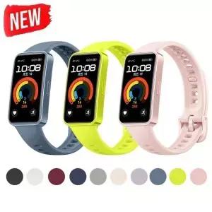 화웨이 밴드 용 스트랩 9 8 10 액세서리 SmartWatch 교체 시계 팔찌 실리콘 코레아 Band10