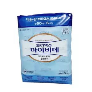 크리넥스 마이비데 화장실용 물티슈 60매 x 6팩 캡형
