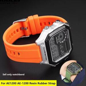 카시오 G-SHOCK 3299 AE1200 AE-1200 AE1300 SGW400 SGW-300 A158W A159W 실리콘 고무 호환용 스트랩 18mm