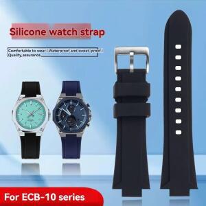 카시오 ECB-10Y EFS-S570 EFR-1108 시리즈용, 볼록 실리콘 수정 스포츠용 실리콘 고무 시계 호환용 스트랩,