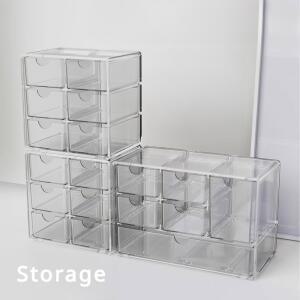 아크릴수납장 투명 서랍 보관 상자 대용량 테이블 잡화 정렬 간단한 사무용 문구 다층 주최자