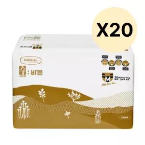 숲바른 아기 유아 밤기저귀 밴드형 중형 30매 20팩 BNS