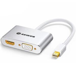 AKWOR 4K 미니 디스플레이 포트 - HDMI VGA 않음) (썬더볼트와 호환 TO 랩탑과 어댑터, DP 2-IN-1 호환되지