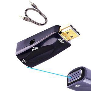 FENGHAISHUN HDMI TO VGA 어댑터 암 /19.68인치 HDTV 프로젝터 오디오 - 커넥터 50CM 케이블 수 컨버터 데스크탑 모니터용 도금 금 노트북 1080P 3.5MM 잭 PC