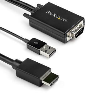 STARTECH.COM 2M VGA TO HDMI 컨버터 어댑터 수-수 아날로그 1080P 디지털 및 전원 디스플레이에 비디오 (VGA2HDMM2M) USB PC를 케이블 포함 연결하는 모니터 오디오 지원
