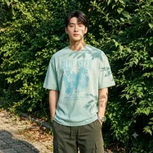 노스페이스 남자 여성 오버핏 냉감 티셔츠 반팔티 플라워 NT7US07 TURQUOISE