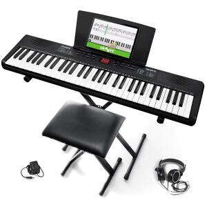 초보자를 위한 알레시스 멜로디 61 MK4 키보드 피아노, 61개의 키, 스피커, 스탠드, 벤치, 헤드폰, 태블릿/시트 음악 300개의 사운드 및 레슨이 포함되어 있습니다