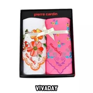 VIVADAY-SC64 부분자수 여성손수건 2매입 순면손수건 가제손수건 (W53CE7E)