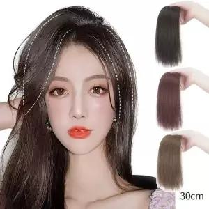 TBZ 부분가발 30CM 헤어뽕 앞머리 셀프 붙임 똑딱이 스트레이트