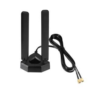 에이트우드 WiFi 6E 트라이밴드 안테나 6GHz 5GHz 2.4GHz 게이밍 마그네틱 베이스(PC 데스크톱 컴퓨터 PCIe 카드용 6.5피트 연장 케이블 포함), 라우터