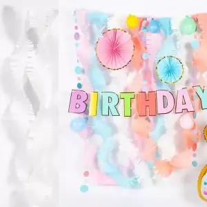회오리 스트리머 장식용품 가랜드 생일 데코 화이트 WFLVBQ1