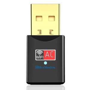 블루섀도우 USB WiFi 어댑터 - 듀얼 밴드 2.4G / 5G 미니 Wi-Fi AC 무선 네트워크 카드 동글, 데스크탑 노트북 PC용 고이득 안테나 지원 Windows XP Vista /7 /8 /8.1 /10 (USB 600Mbps)