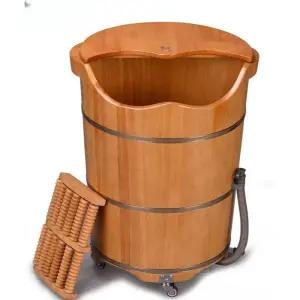 이동식 대야 높이 마사지 찜질 족탕기 원목 사우나 가정용