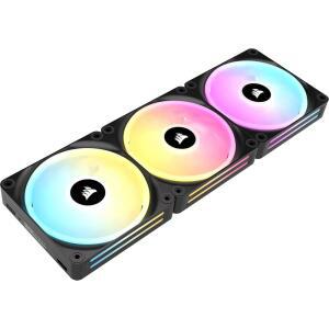 커세어 iCUE 링크 QX120 RGB 120mm 마그네틱 돔 팬 - 시스템 허브가 있는 트리플 스타터 키트 블랙